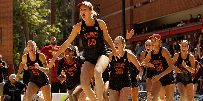 USC Beach Volleyball Celebration