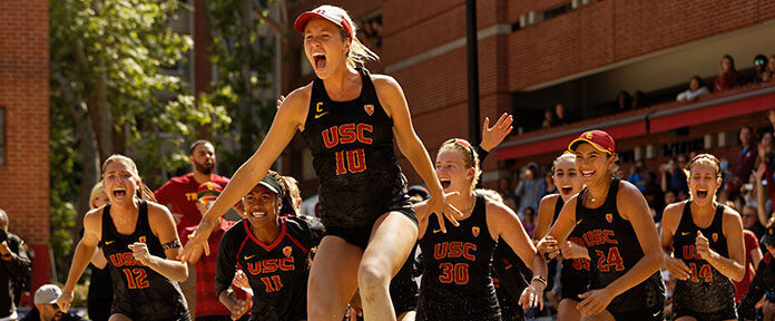 USC Beach Volleyball Celebration