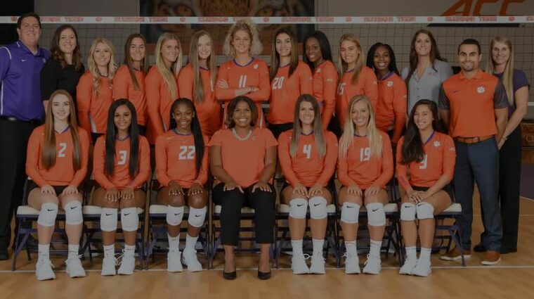 Michaela Franklin with Clemson team