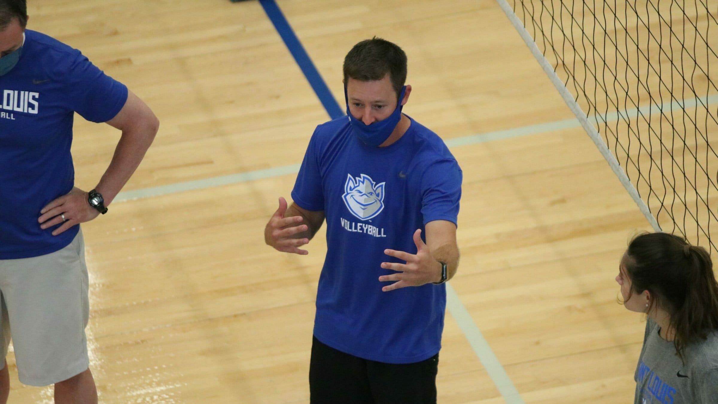 Matt Huskey coaching at practice