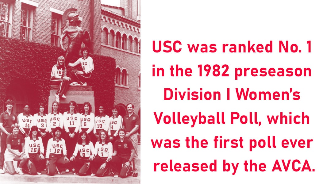 The first AVCA #1 ranked team: USC Trojans