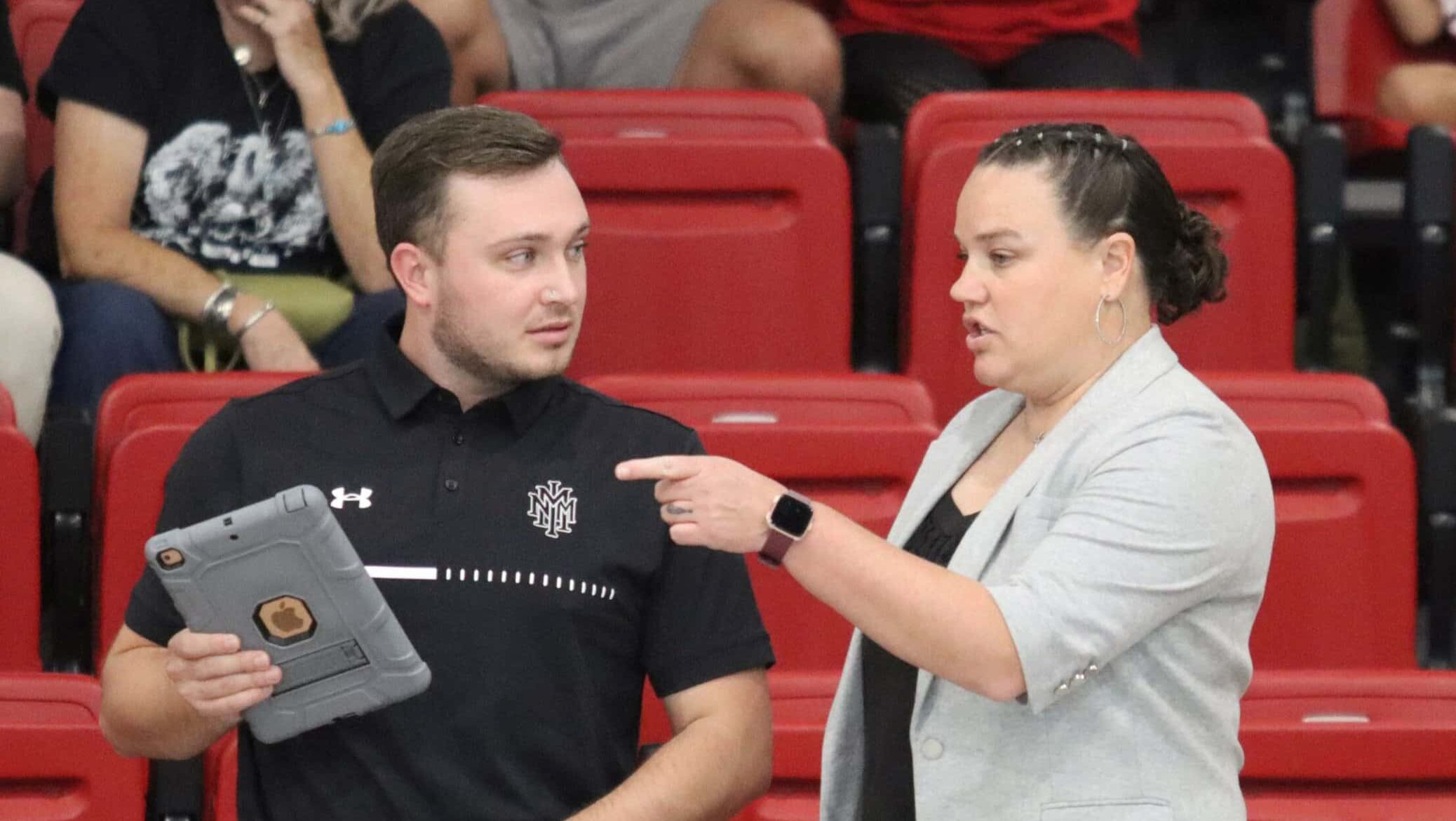 Shelby Forchtner working with her assistant coach