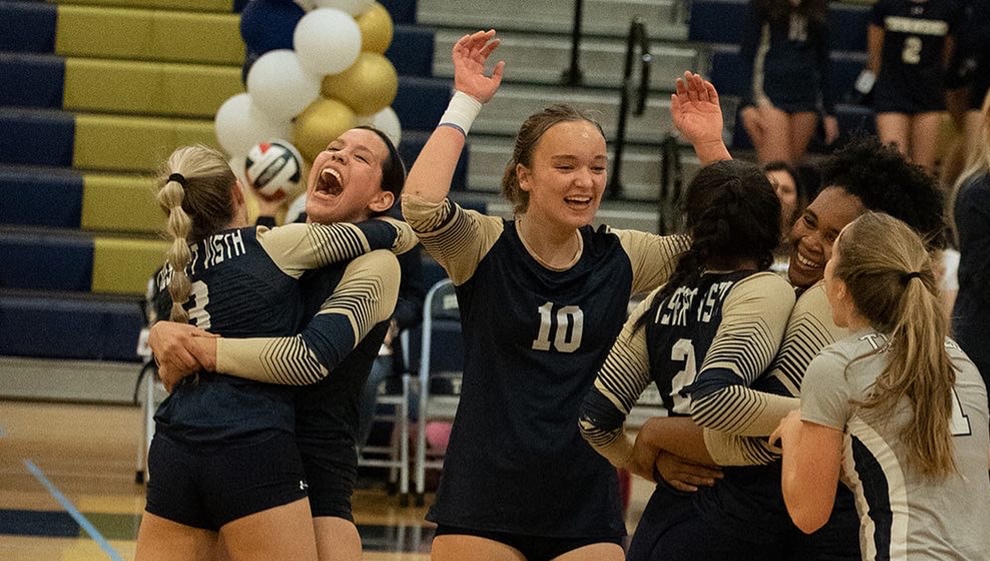Volleyball team celebration