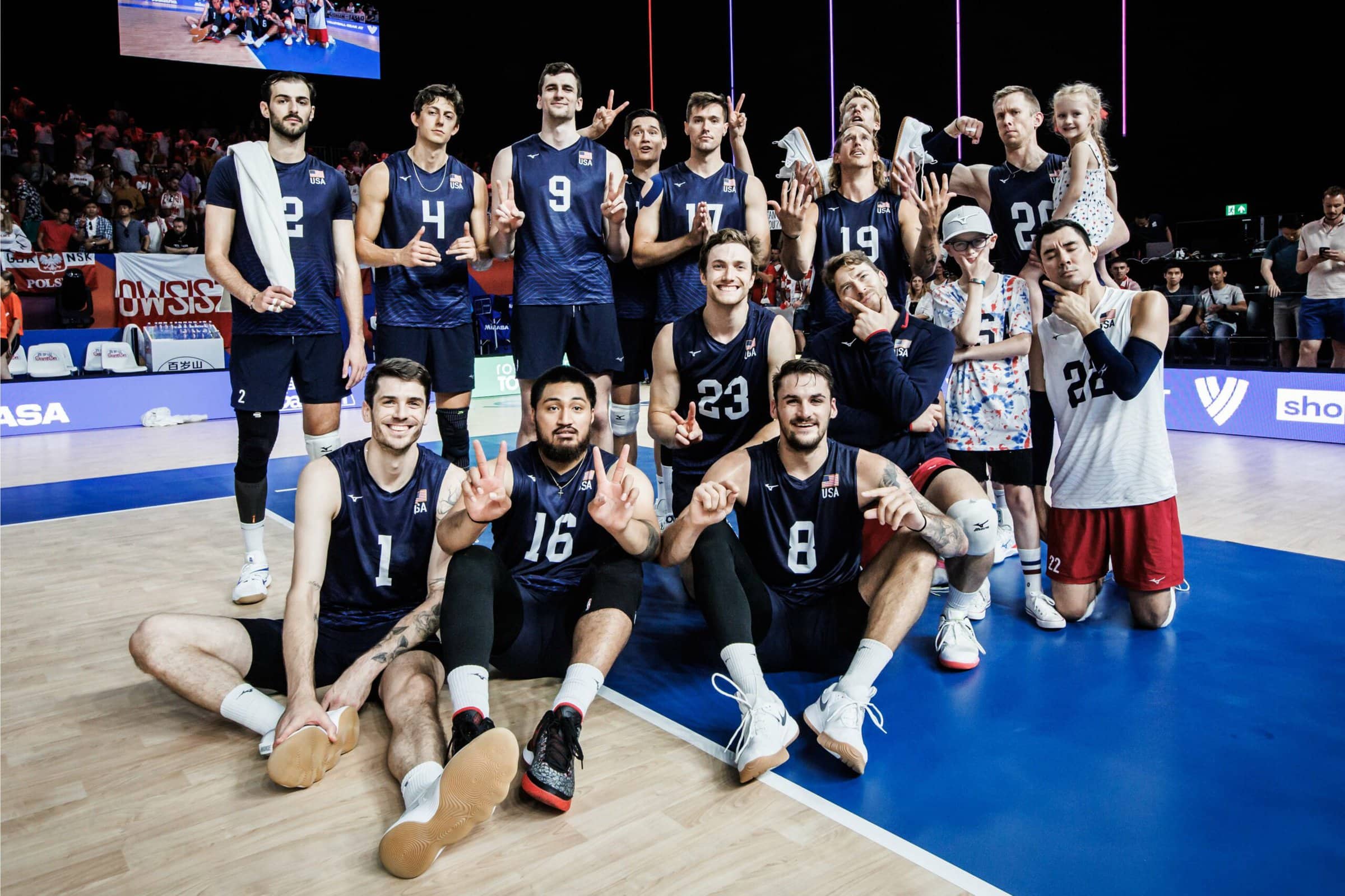 USAV Men's National Team photo after a VNL match