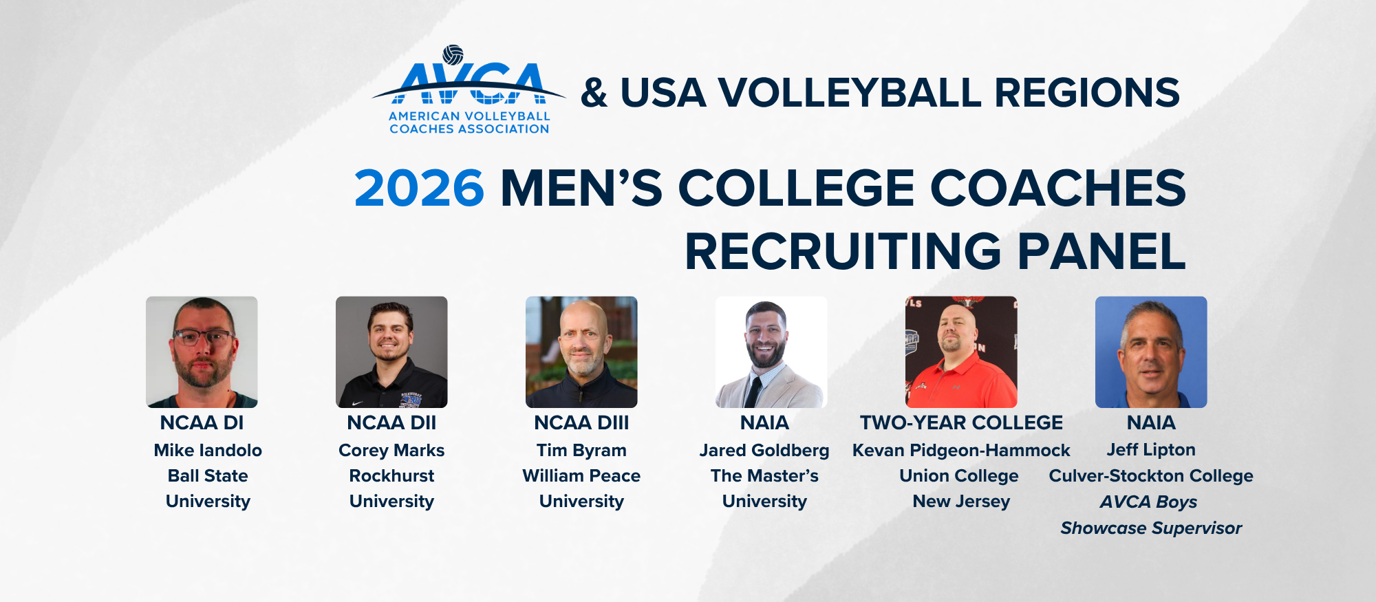2026 AVCA Men's Recruiting panelists
