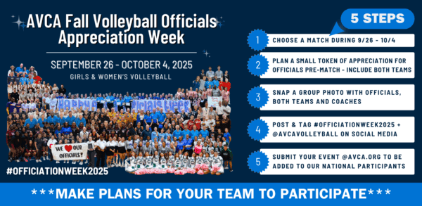 2025 AVCA Fall Volleyball Officials Appreciation Week