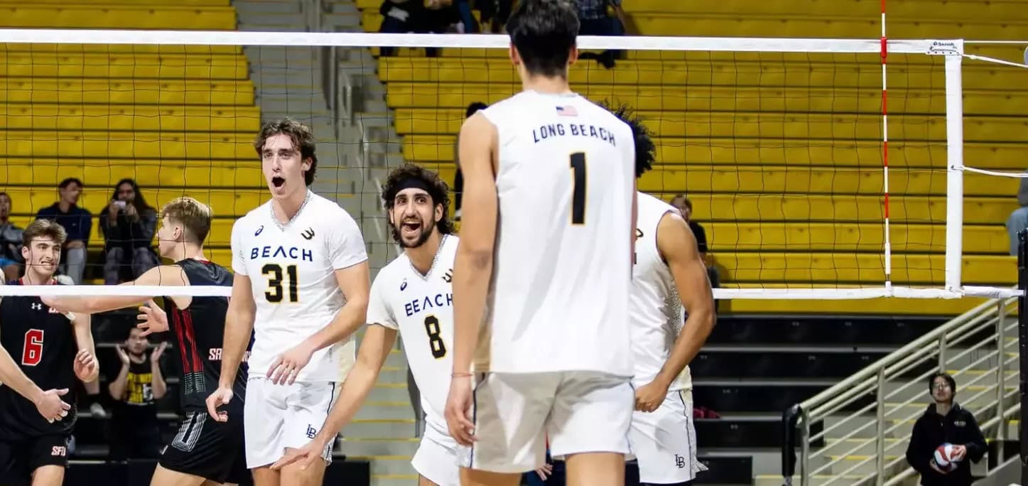 2025 Long Beach State men's volleyball celebration