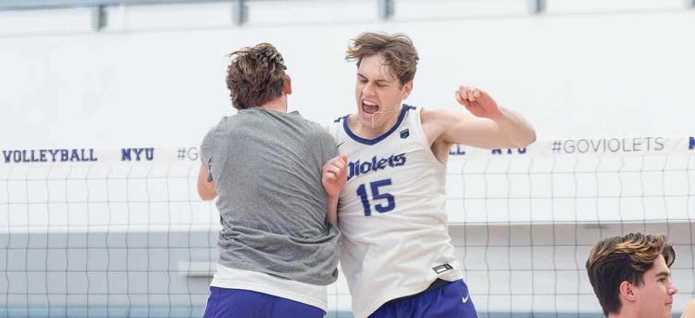 NYU is No. 1 in the AVCA Division III men's volleyball poll for the week of Feb. 24-March 2, 2025.