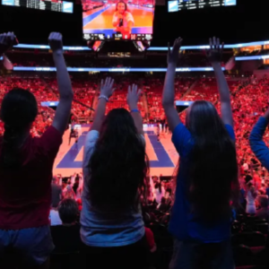 Fans at AVCA First Serve