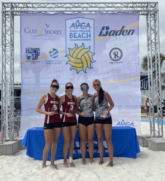 Members of the All-Tournament Team for the NAIA division at the 2025 AVCA Small College Beach Championships.