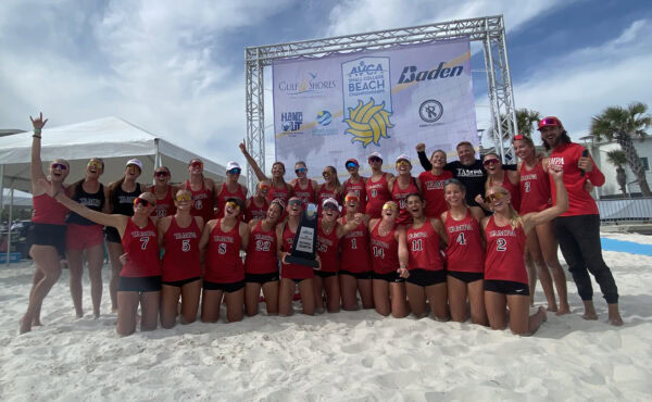 Tampa beat Concordia University Irvine to win the Division II title at the 2025 AVCA Small College Beach Championships in Gulf Shores, AL.
