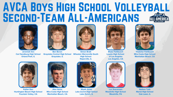 The 2025 AVCA Boys High School Volleyball Second-Team All-Americans.