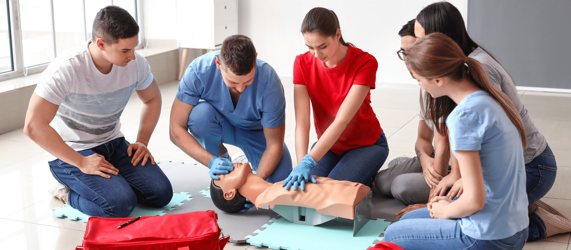 Canva generated photo of people learning CPR