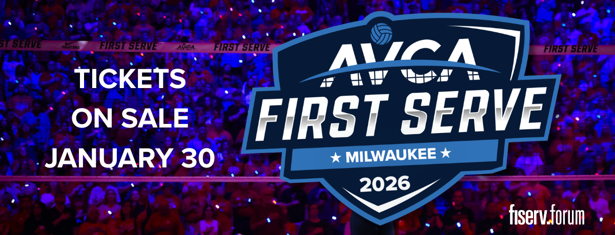 2026 AVCA First Serve logo for news post