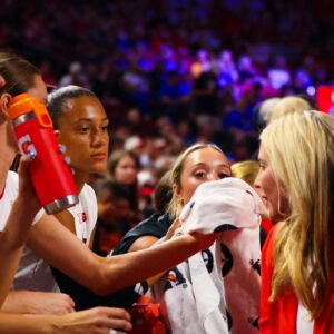 Dani Busboom Kelly with Nebraska Volleyball team