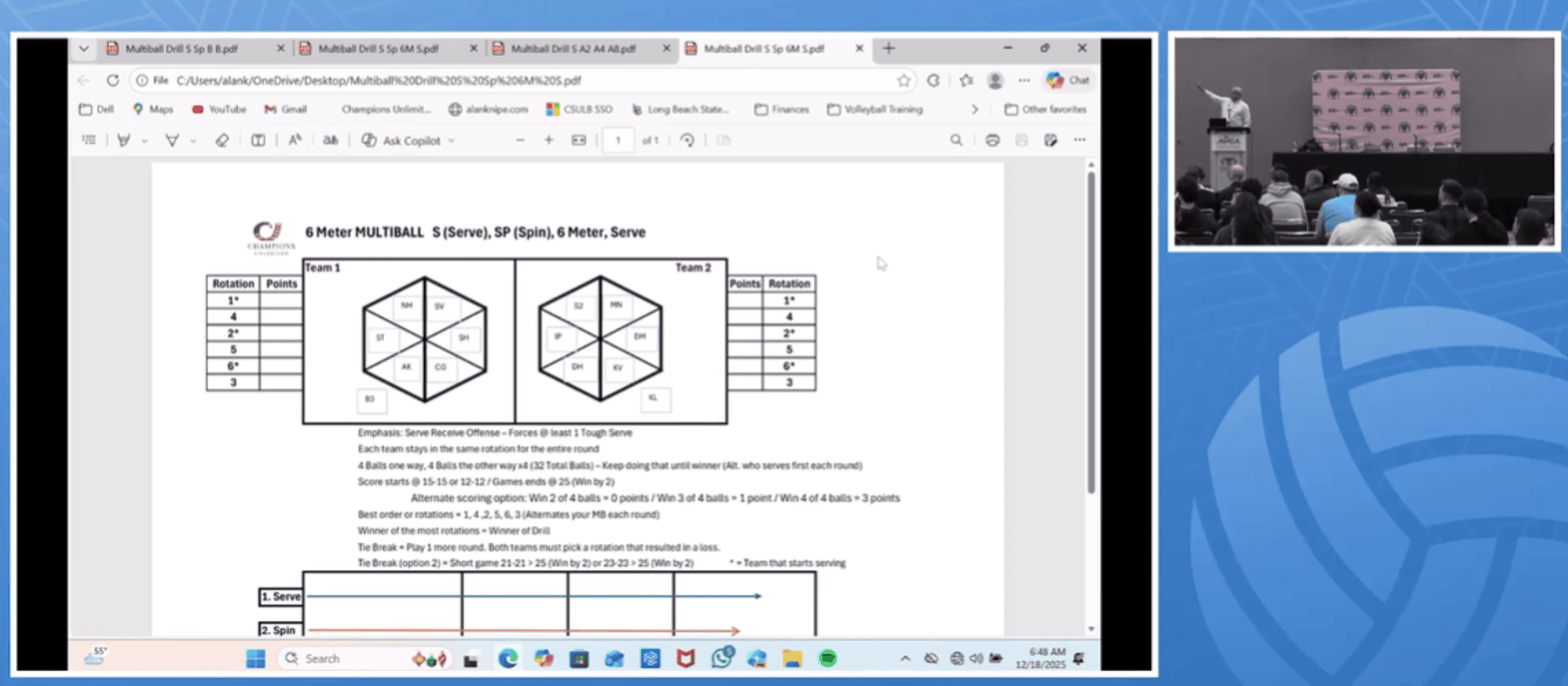 Designing the Ultimate Multi-Ball Training Template: A Versatile Framework for Offense, Blocking, Defense, and Transition Abstract (Updated with Champions Unlimited)