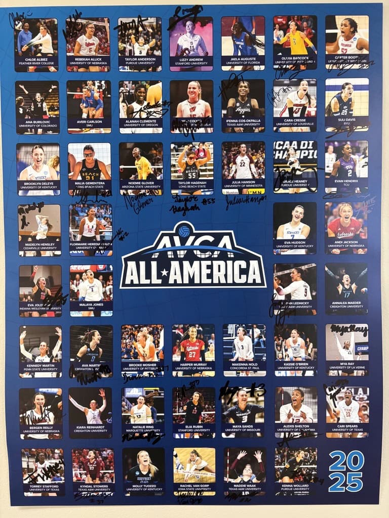 2025 AVCA All American Signed Poster
