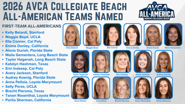 The AVCA is pleased to announce its 2026 Collegiate Beach All-Americans.