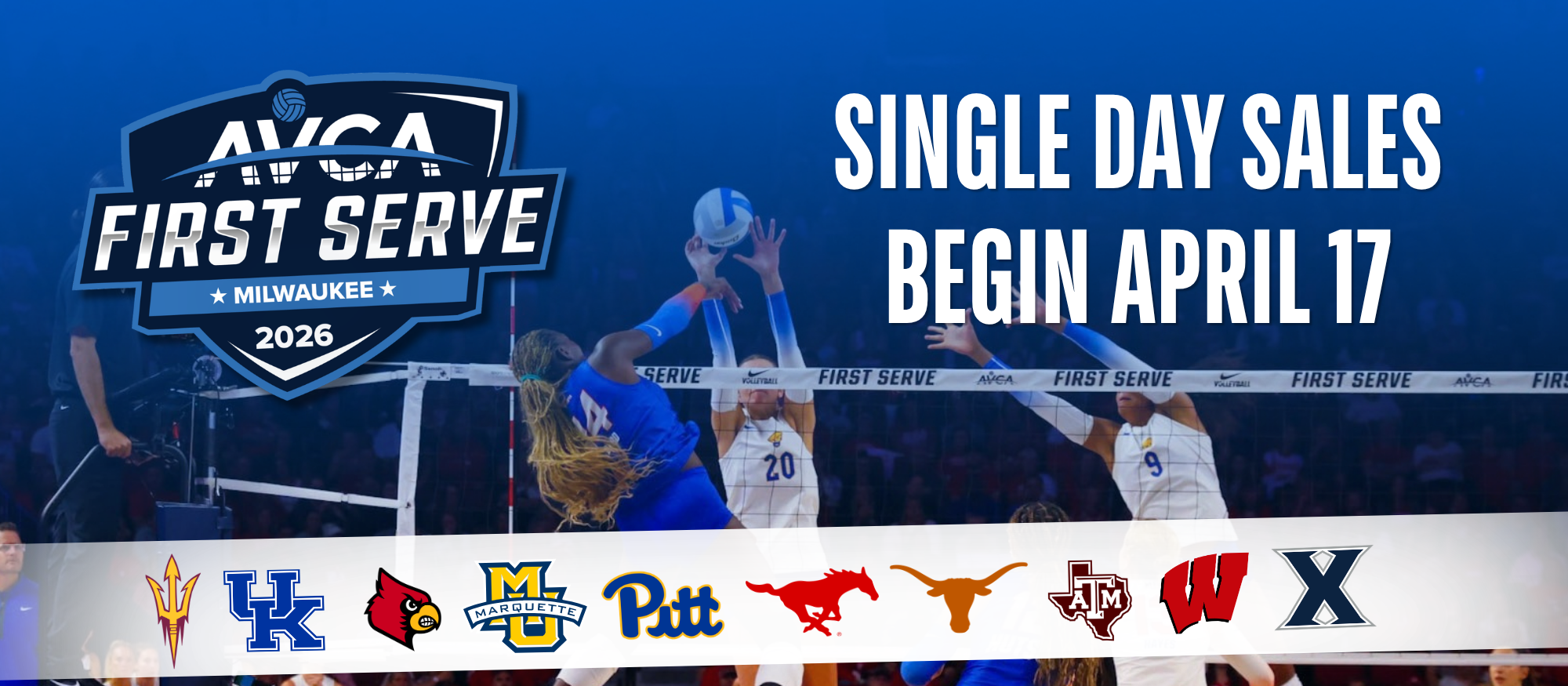 Single-Session Ticket Sales for AVCA First Serve Open April 17
