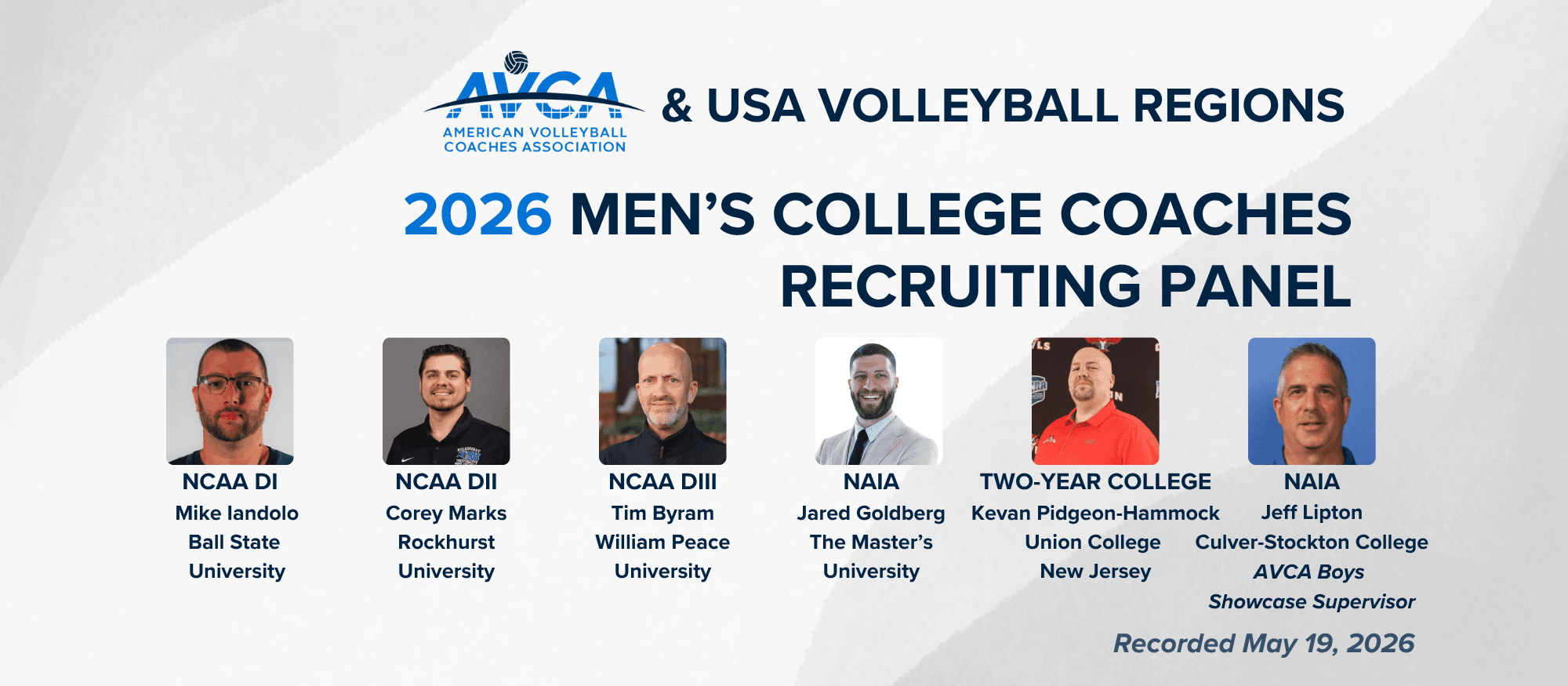 Recruiting Panel: Men’s College Coaches, 2026