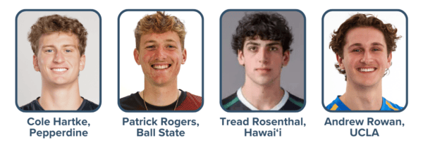 The AVCA is proud to name the four finalists for its 2026 National Collegiate Men's Volleyball Player of the Year award.