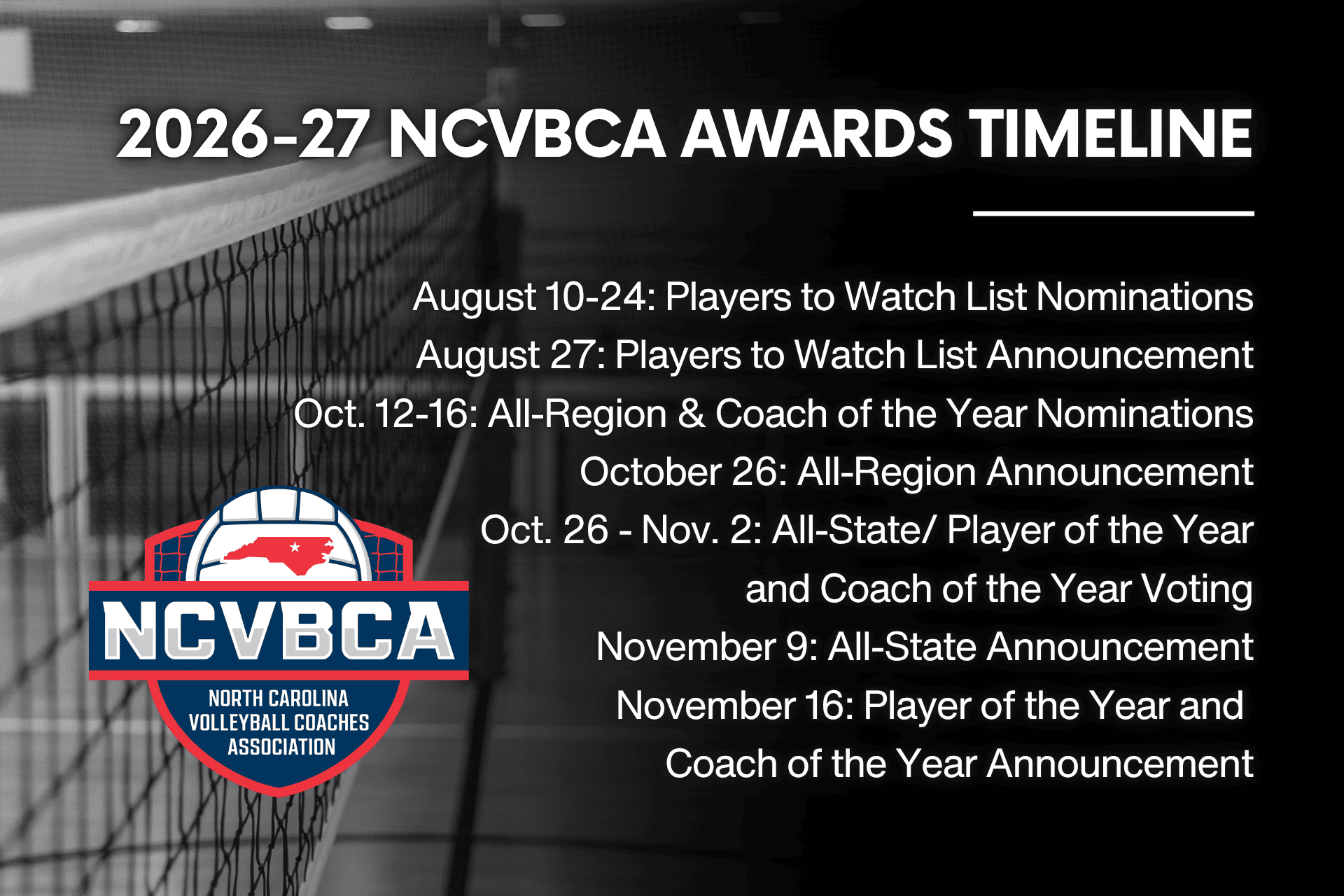 2026-27 NCVBCA Awards Timeline, use 8-21 to 10-16 (1920x1280px)