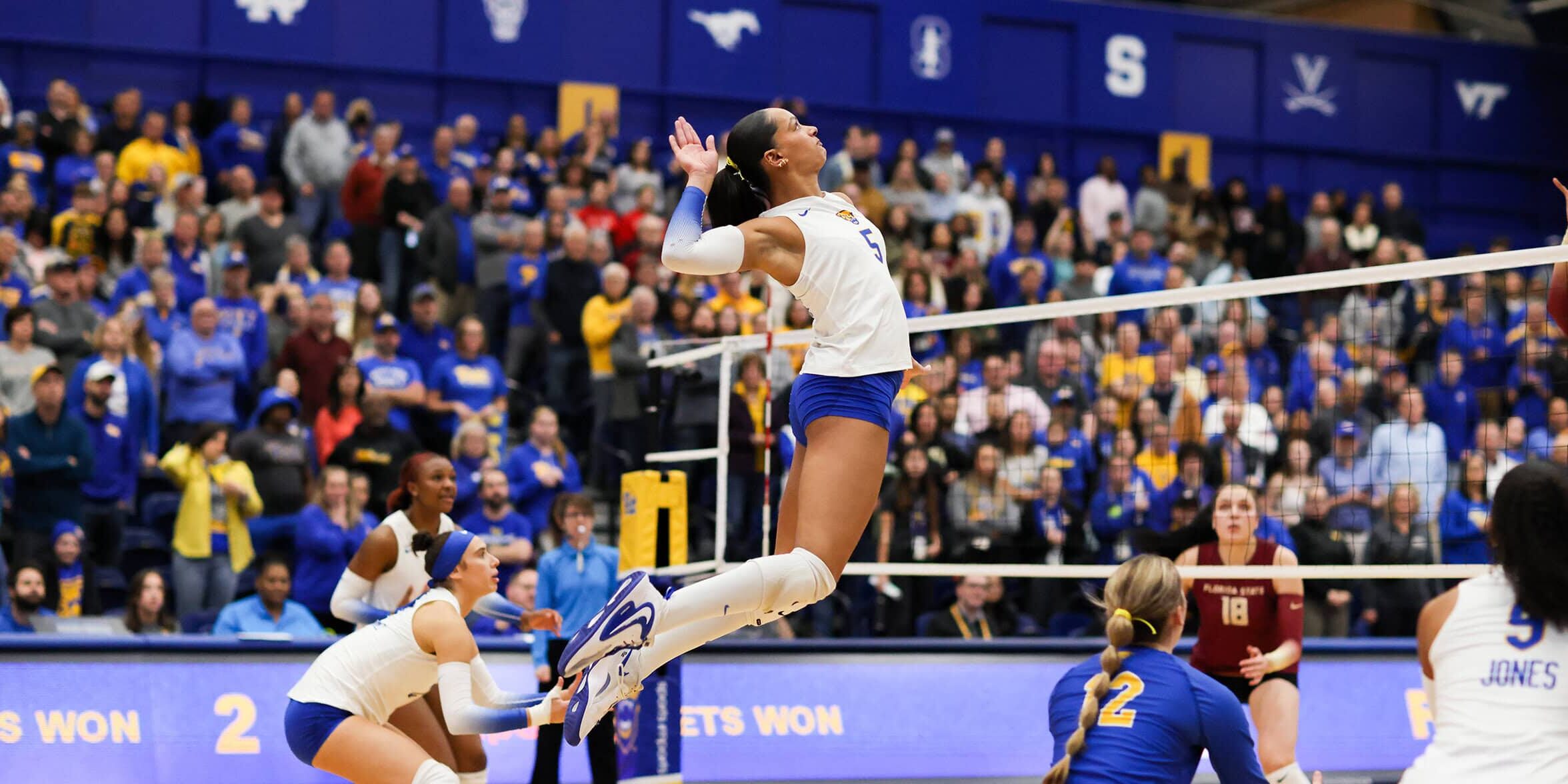 Pittsburgh is No. 1 in the AVCA Division I women's volleyball poll following the week of Nov. 25- Dec. 1, 2024..