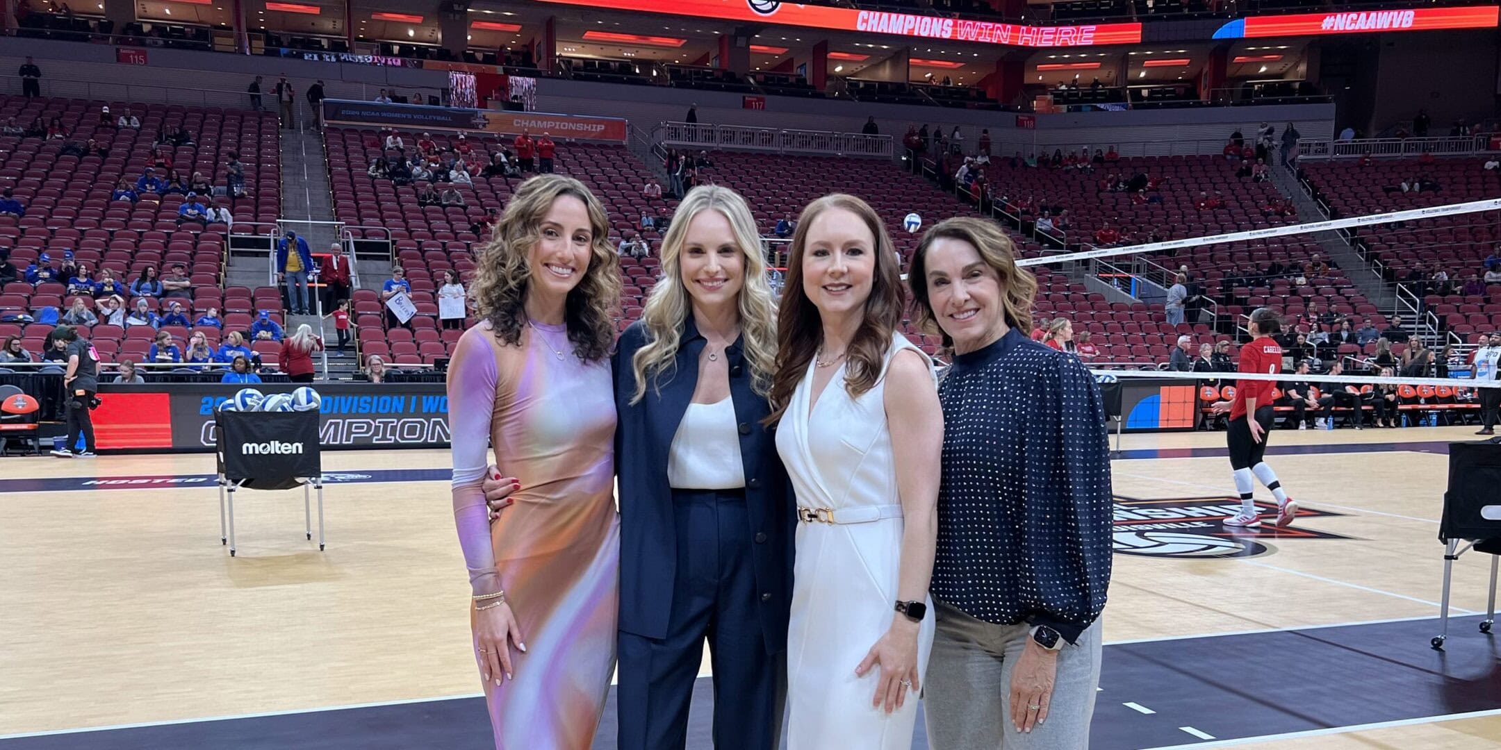 ESPN broadcast team that called the 2024 NCAA Division I Women's Volleyball Championship in Louisville, Kentucky.
