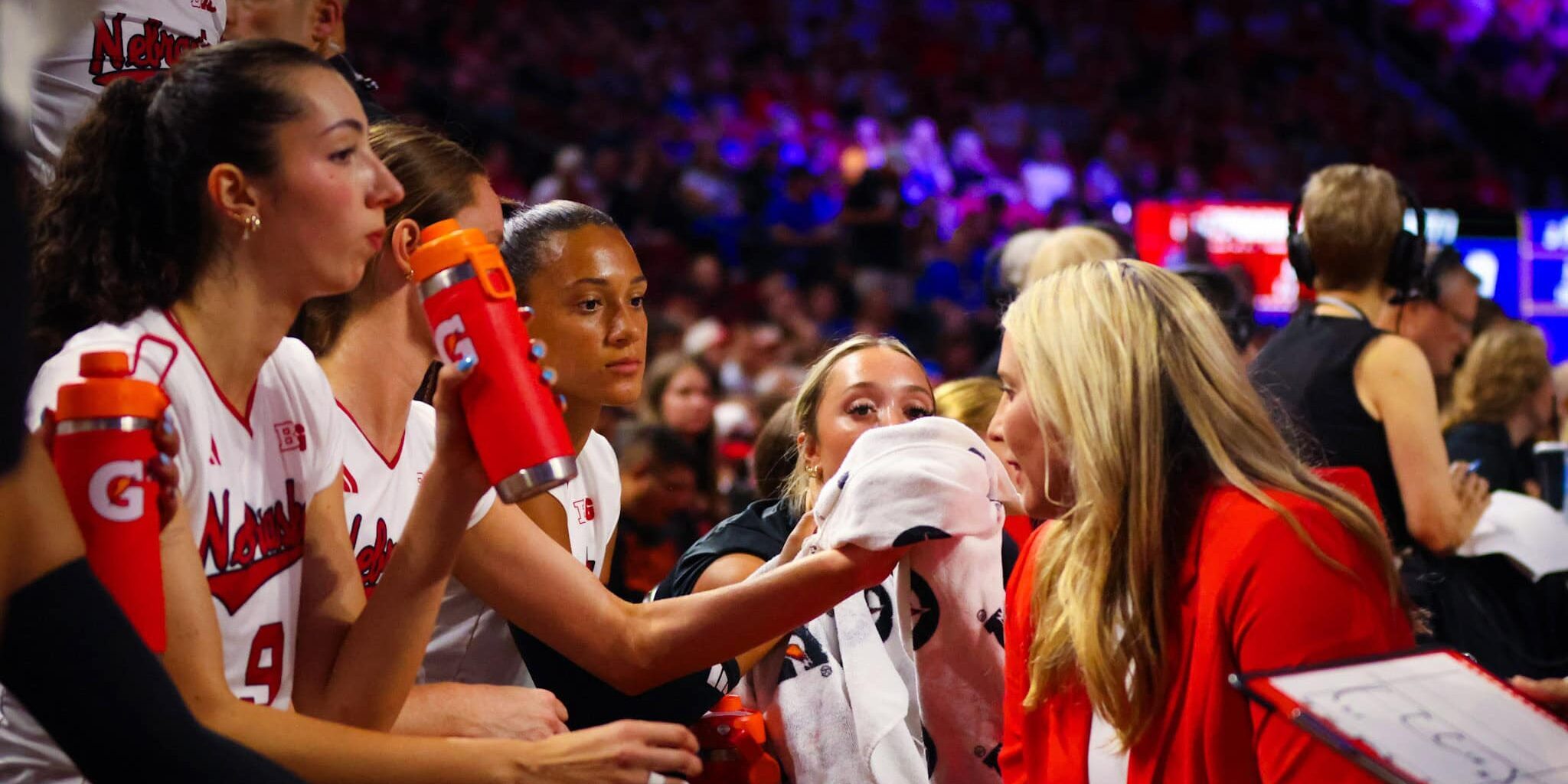 Dani Busboom Kelly with Nebraska Volleyball team