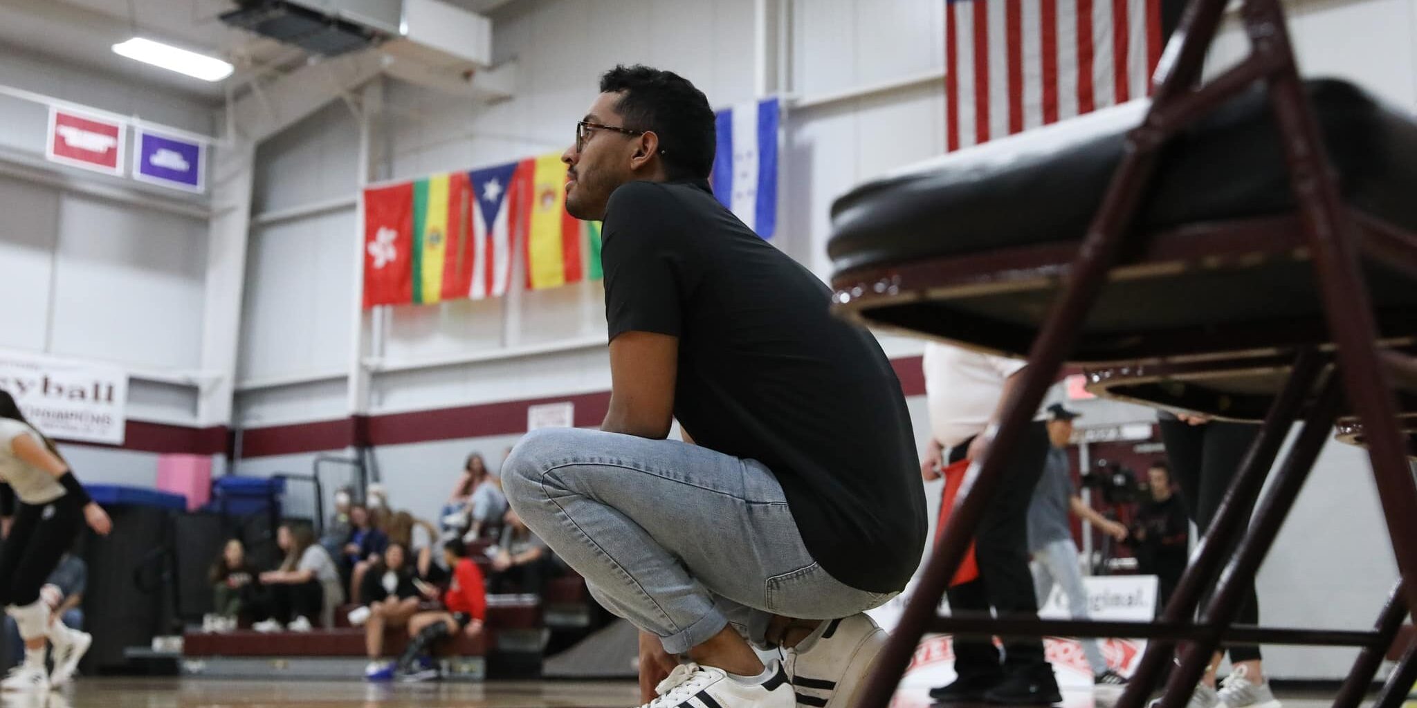 Volleyball Coach on the sidelines