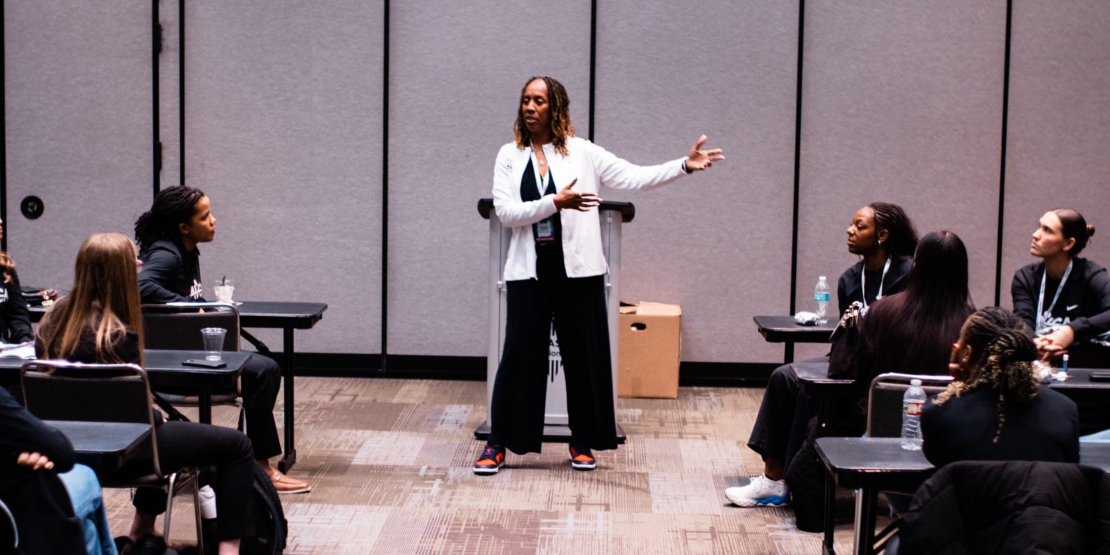 Presenter speaking to attendees