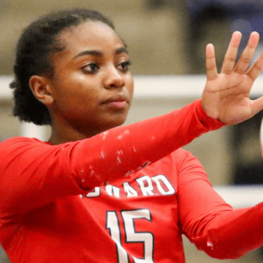 Woman playing volleyball